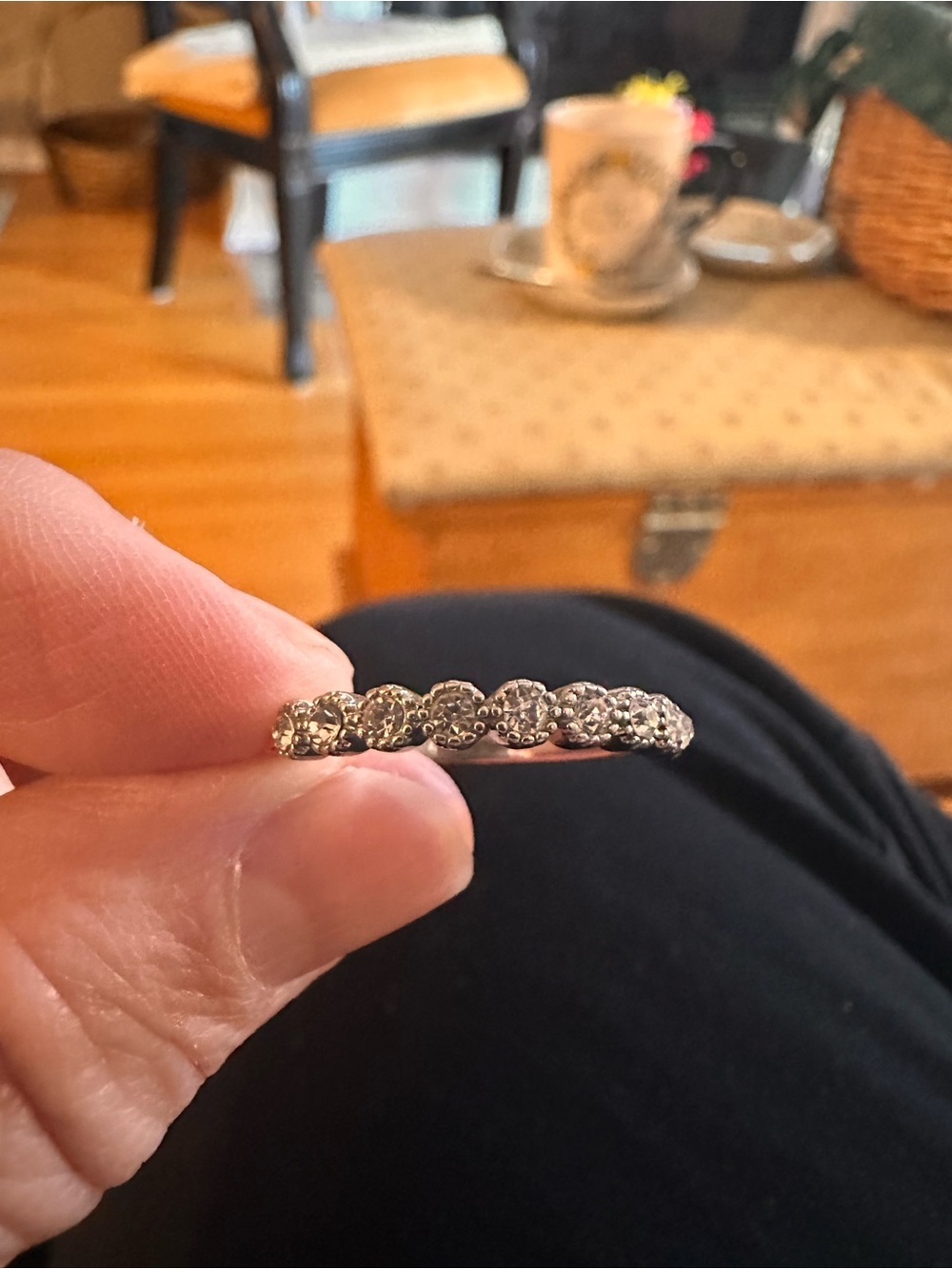 Dainty Copper Tone Band with Graduated Crystal Accents